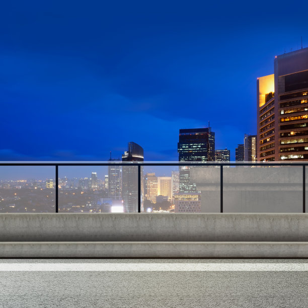 柏油路，现代建筑和摩天大楼图片下载