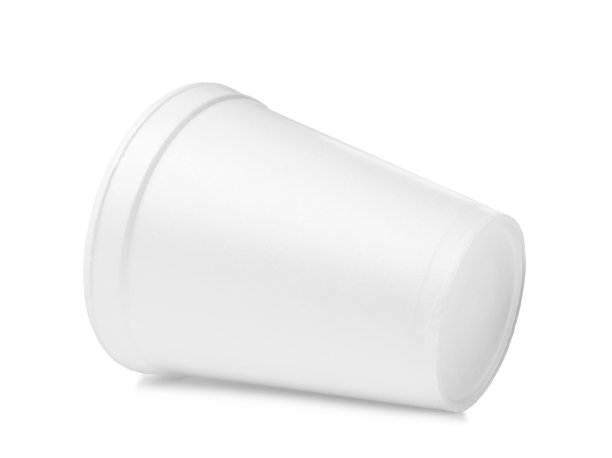 一个干净的泡沫聚苯乙烯杯隔离在白色图片下载