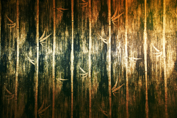 青竹墙纹理在床房泰式拉那风格图片下载