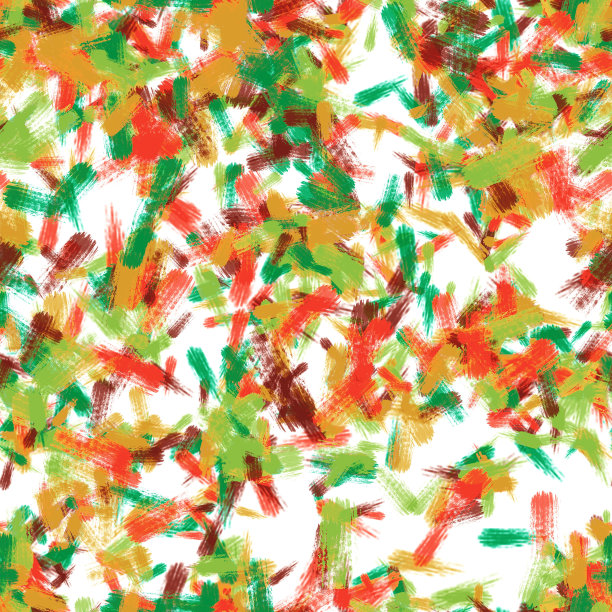 五彩纷乱的笔触。橙色，绿色，黄色和棕色。无缝夏季图案图片下载