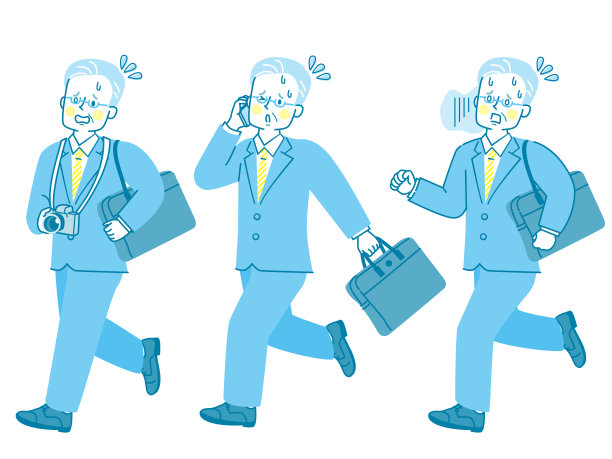 一组穿着西装的男人在匆忙中奔跑图片下载