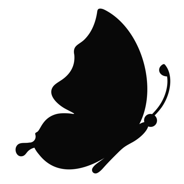 蝴蝶简单的平面图标矢量图片下载