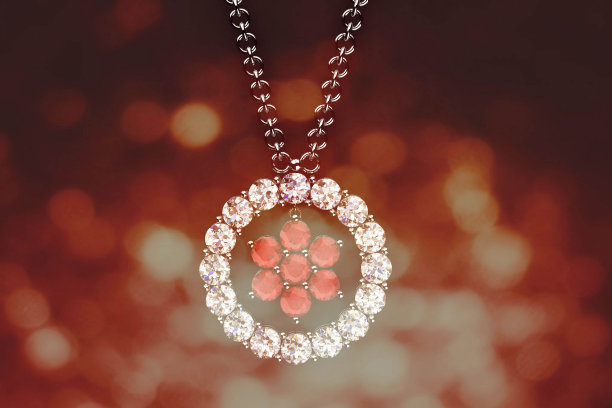 白色背景上美丽的吊坠。三维渲染图片下载