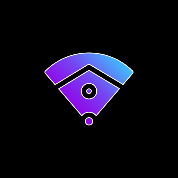 棒球场蓝色梯度矢量图标图片下载