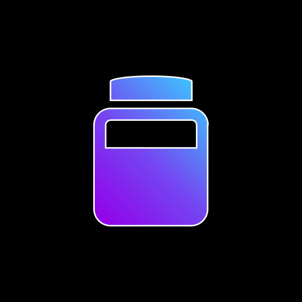 瓶子的化学元素蓝色梯度矢量图标图片下载