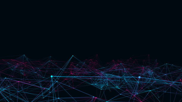 抽象的未来主义与蓝色背景上的连接线。丛结构。科学概念，商业，通信，医疗，技术，网络，网络，科幻。插图。图片下载