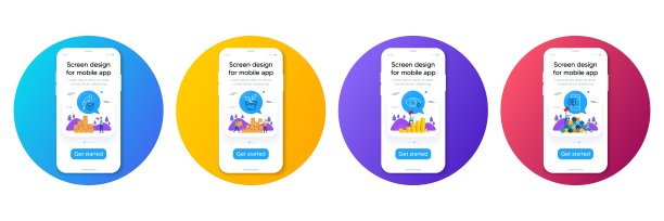 近视、树叶与低致敏测试极简线条图标集，用于Web开发矢量素材图片下载
