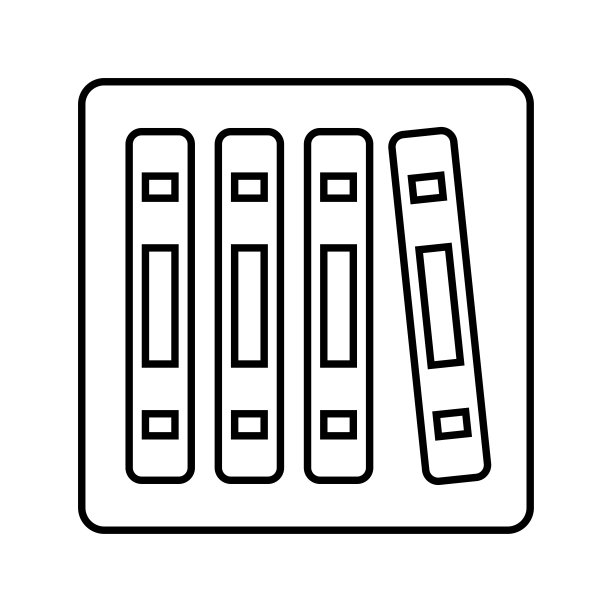 图书，图书馆行图标。轮廓向量。图片下载