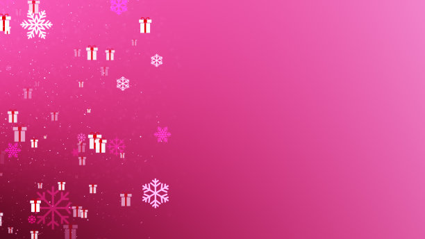 节日雪花飘飘的礼物背景图案。图片下载