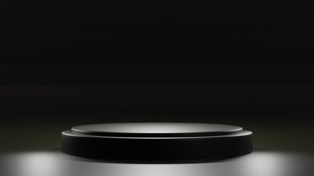 黑色讲台显示空白背景。3 d渲染。图片下载