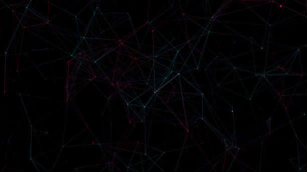 抽象的未来主义与蓝色背景上的连接线。丛结构。科学概念，商业，通信，医疗，技术，网络，网络，科幻。插图。图片下载