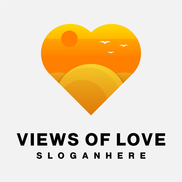 梯度视图的爱向量设计模板图片下载