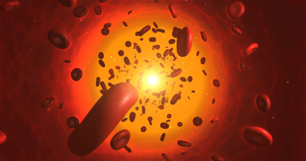 被感染的人血液细胞在人静脉内流动图片下载