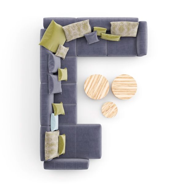 一个角落沙发孤立在白色背景的俯视图插图图片下载