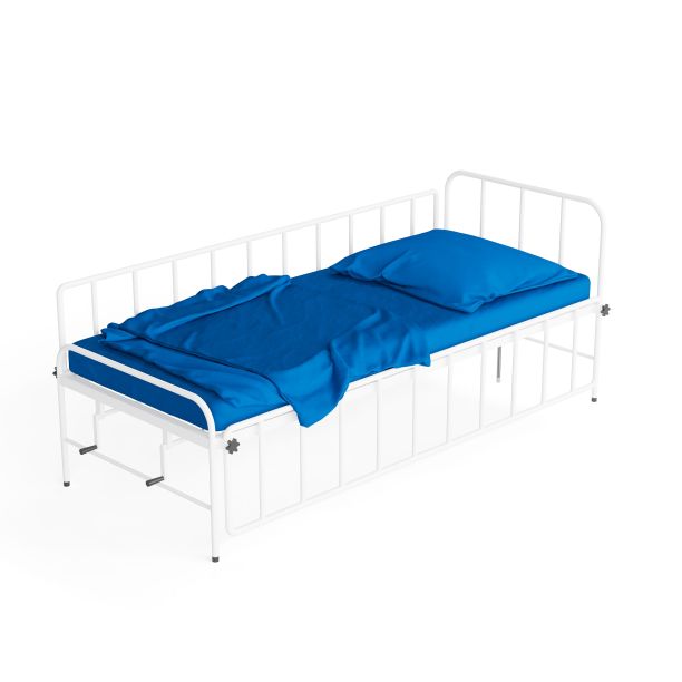 一张隔离在白色背景上的医院病床的3d插图图片下载