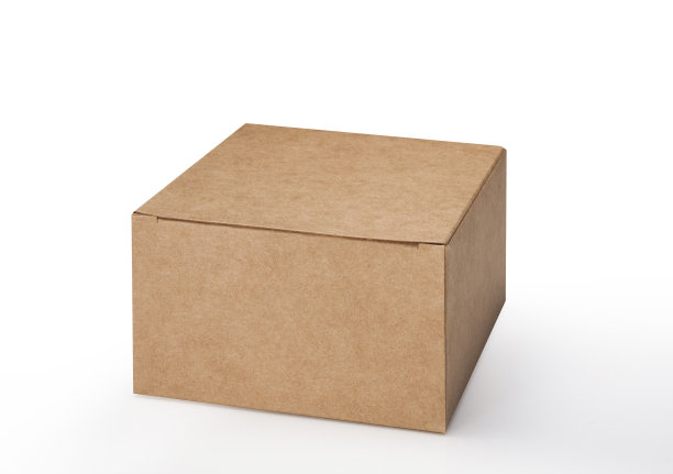 棕色空白纸盒隔离在白色背景，裁剪路径图片下载