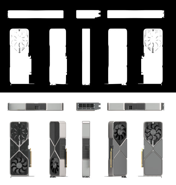 电脑PC组件显示视频显卡3d渲染与阿尔法图片下载