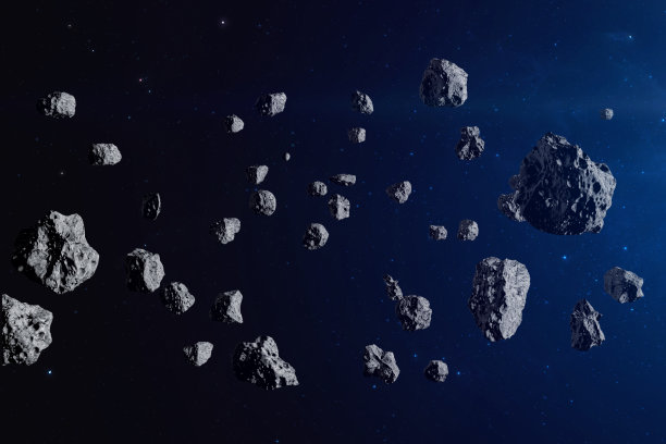 太空中的许多小行星。图片下载