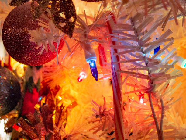 拐杖糖和彩灯图片下载