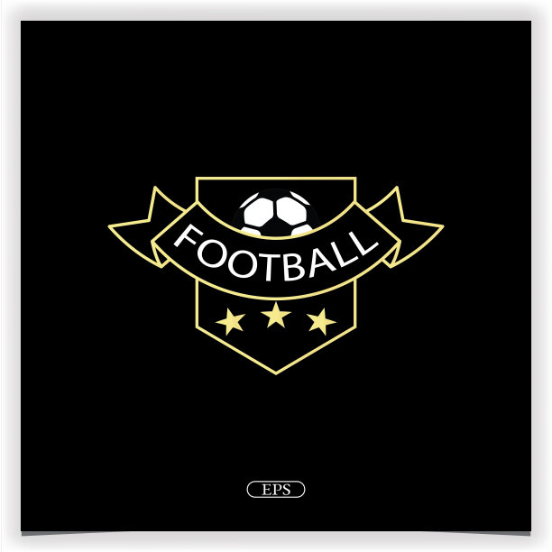豪华黄金足球标志高级优雅模板矢量eps 10图片下载