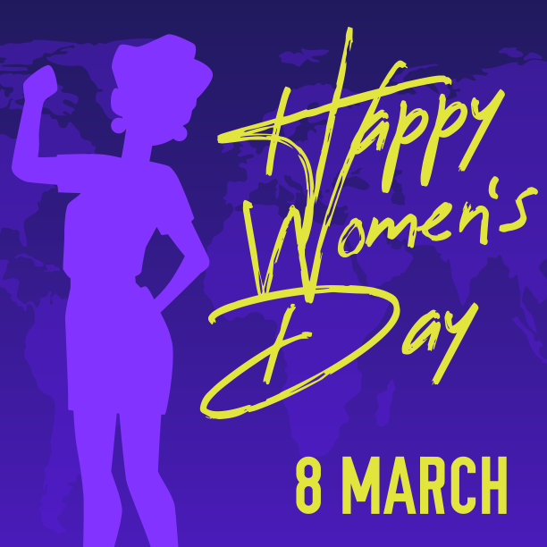 妇女节banner或海报设计，坚强女性扁平矢量图片下载