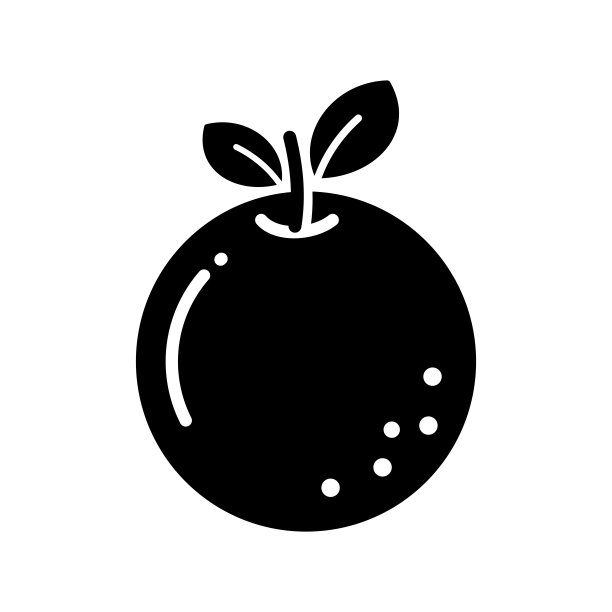 橙色水果图标设计矢量图片下载