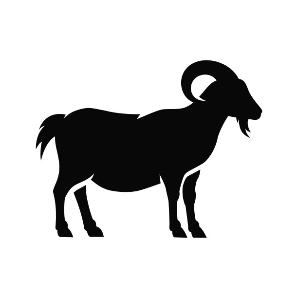 山羊简单的平面图标矢量图片下载