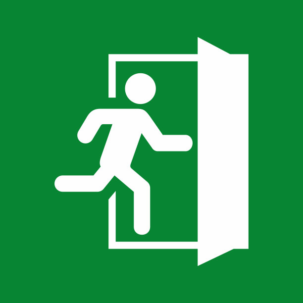 出口门标志。疏散符号向量图片下载