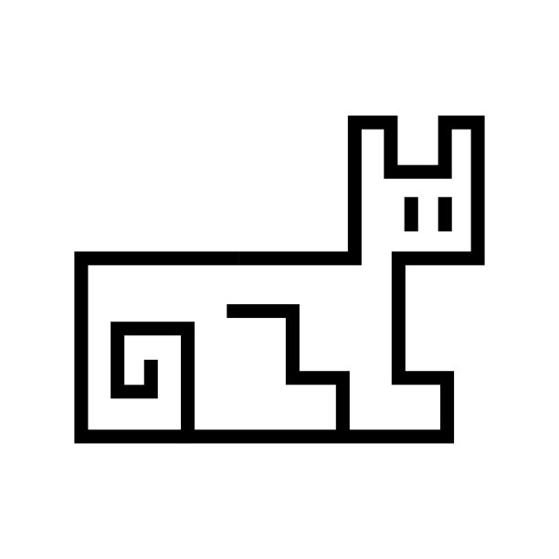 野猫象形图，白色背景上的线性图标。向量的剪纸艺术图片下载