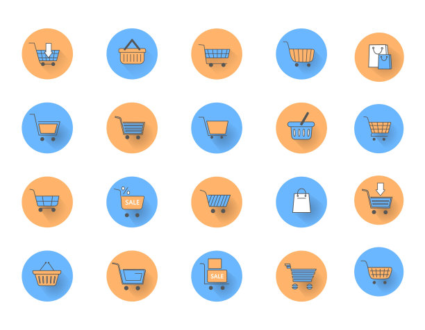 篮子阴影图标集图片下载