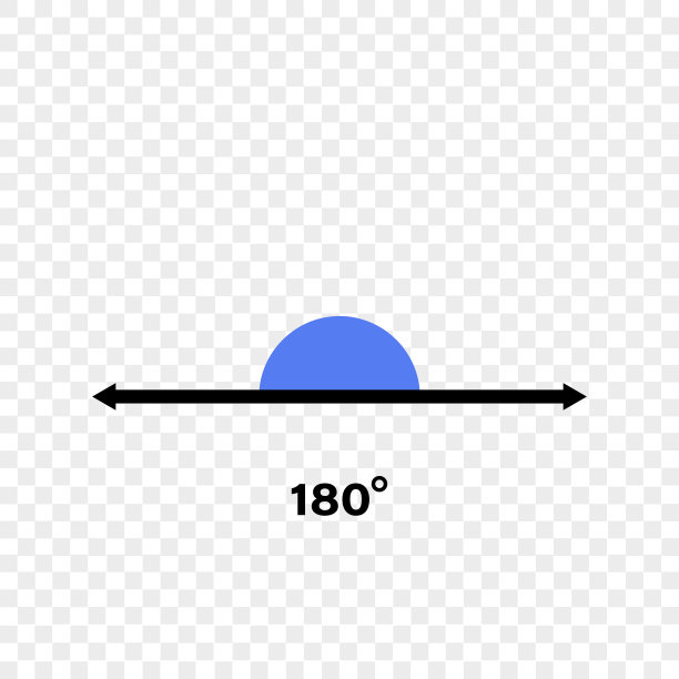 180度角图标。几何符号。透明背景上的矢量插图图片下载