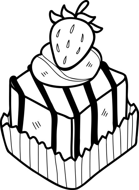 手绘草莓巧克力纸杯蛋糕图片下载