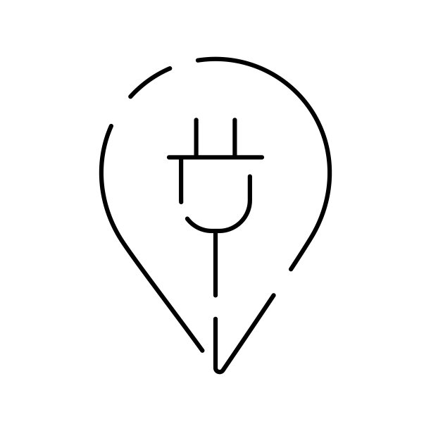 电动汽车图标线，绿色汽车图标标志设计矢量概念。细线电动混合动力汽车图标图片下载