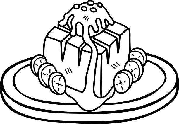 手绘蜂蜜吐司顶部巧克力插图图片下载