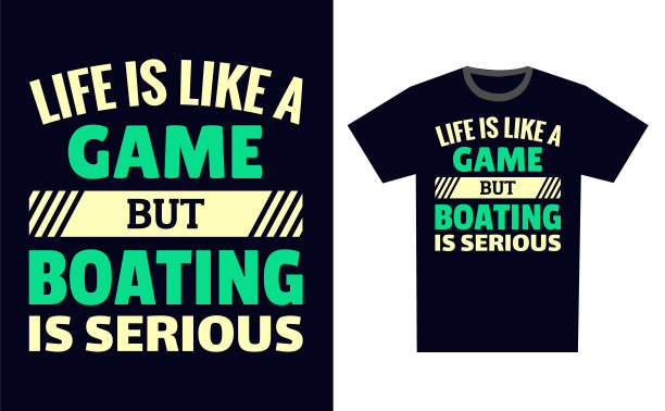 划船T恤设计模板矢量图片下载