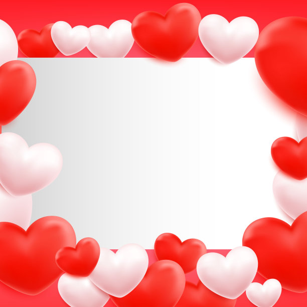 情人节旗帜与节日矢量插图图片下载