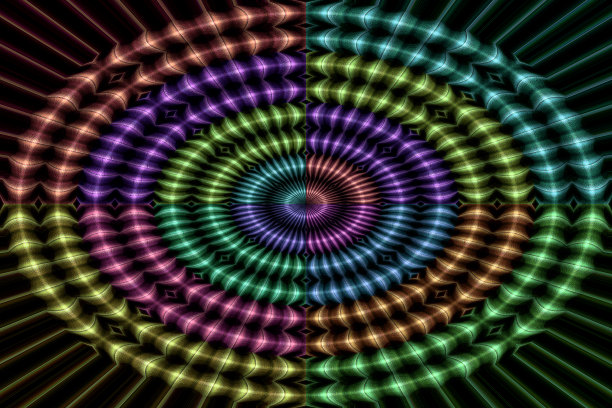 彩虹螺旋黑光圈图案旋涡明亮旋涡圆形灯图片下载