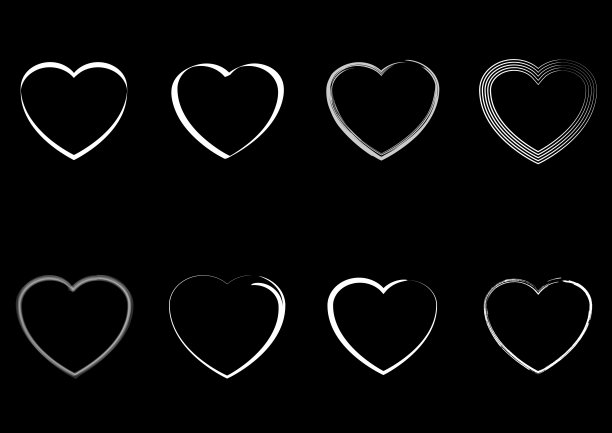 白色心形图标图片下载