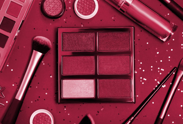 化妆品的平铺。图片下载