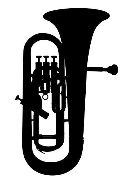 简单和时尚的轮廓说明大号或低音管图片下载