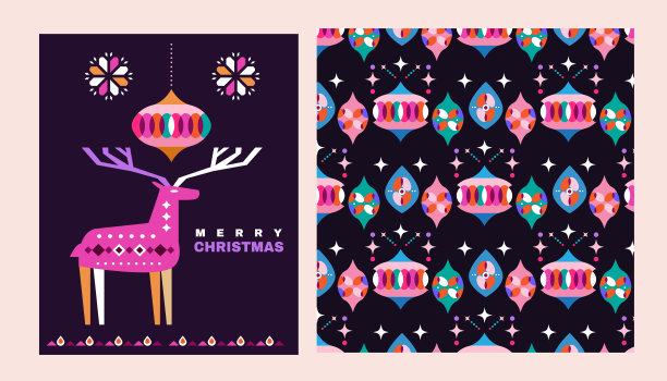 圣诞快乐套装卡图片下载