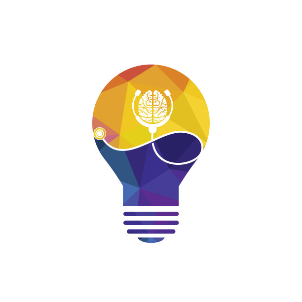 脑护理矢量标志模板。听诊器和人脑图标logo设计。图片下载