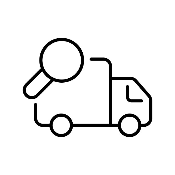 货车线图标。送餐，披萨，邮件，卡车，垃圾处理，汽车，盒子，快递，易碎品。交付的概念。白色背景上的矢量线图标图片下载