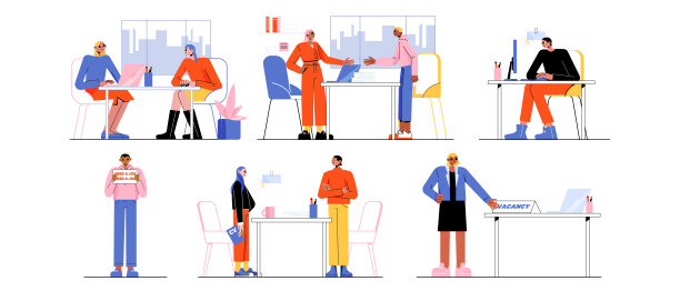 Hr，在办公室招聘中与候选人进行面试图片下载