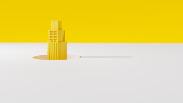 黄色的塔从洞或隧道中冒出来。图片下载