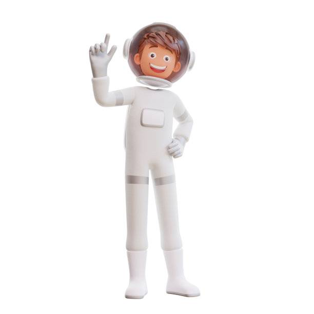 3d插图可爱的宇航员宇航员图片下载