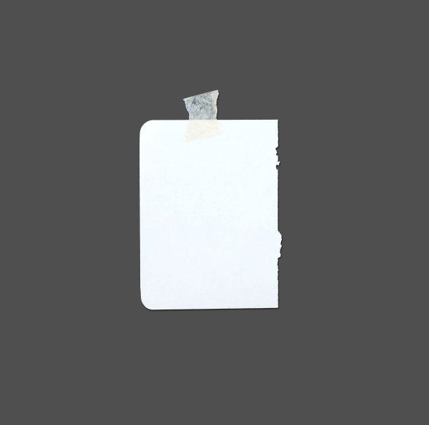 空白撕裂的便签纸与胶带。图片下载