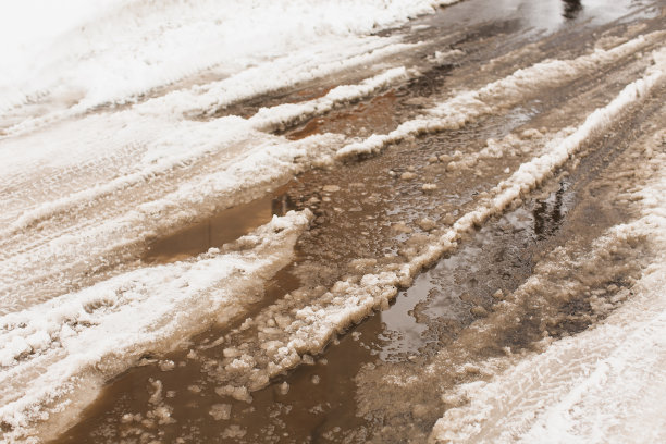 水坑。湿雪图片下载