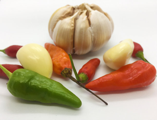 辣椒，胡椒和大蒜图片下载