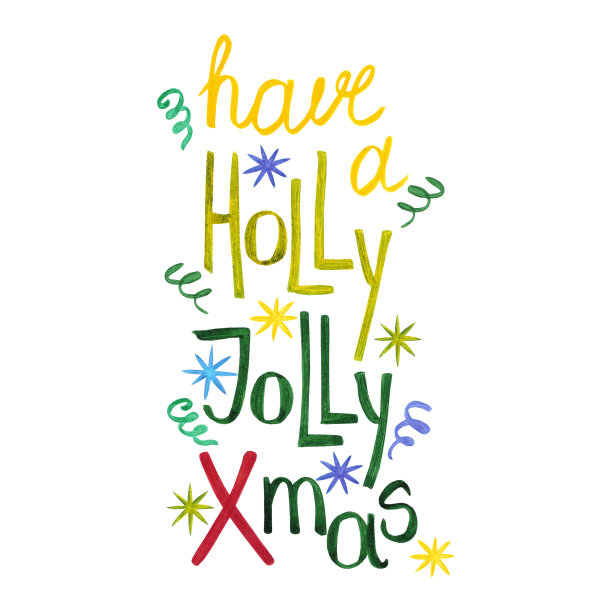 手绘水彩圣诞标志。圣诞和新年的象征，装饰元素。剪贴簿，海报，标签，横幅，明信片。图片下载